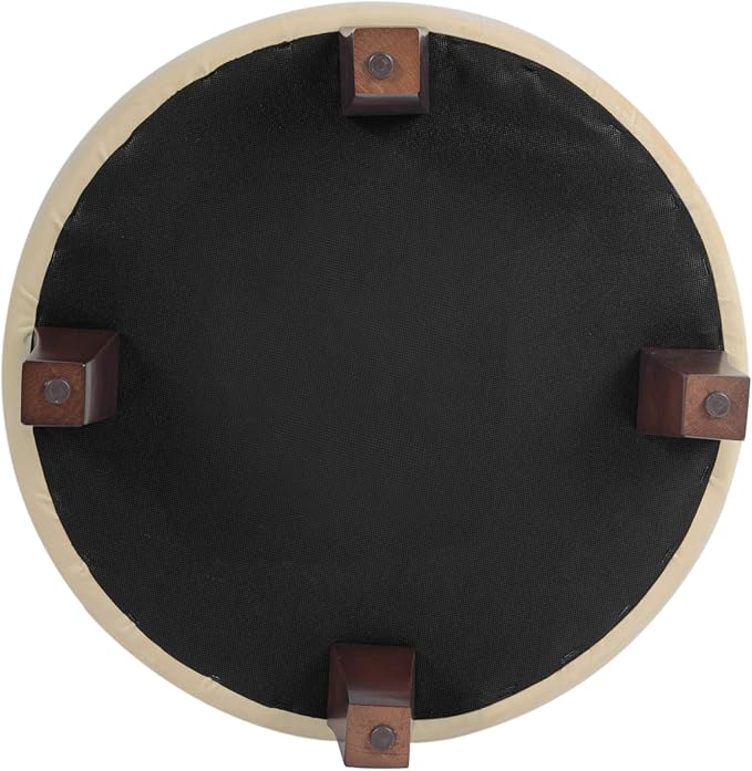 Homepop Home Decor | Upholstered Round Velvet Tufted Foot Rest Ottoman | Ottoman - Image 11