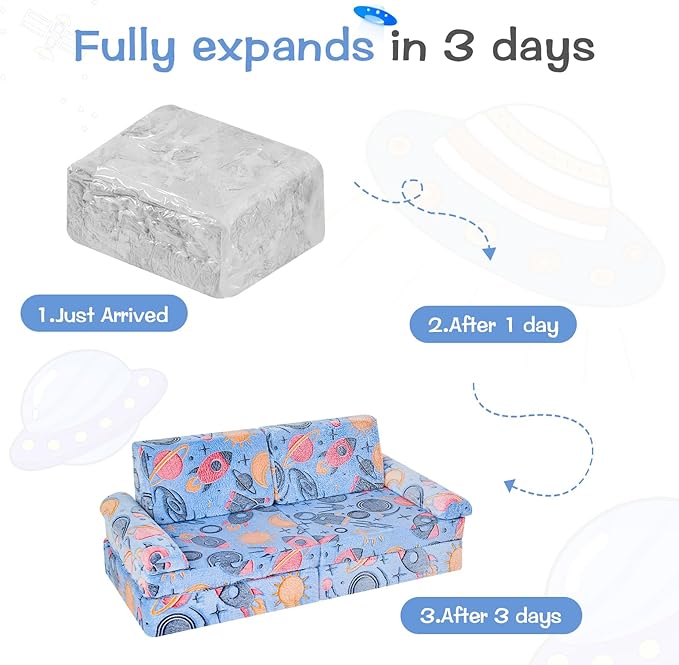 IFNOW Modular Kids Play Couch, Convertible & Washable Toddler Foam Couch Kids - Image 9