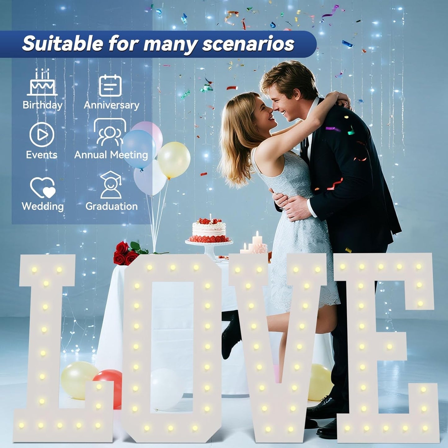 4FT Marquee Light Up Letters - Large Marquee Letters 4 Feet Tall for Birthday Party Decorations, Big Letter for Wedding Event Marry Me Baby Shower Bridal Shower, Letter Z