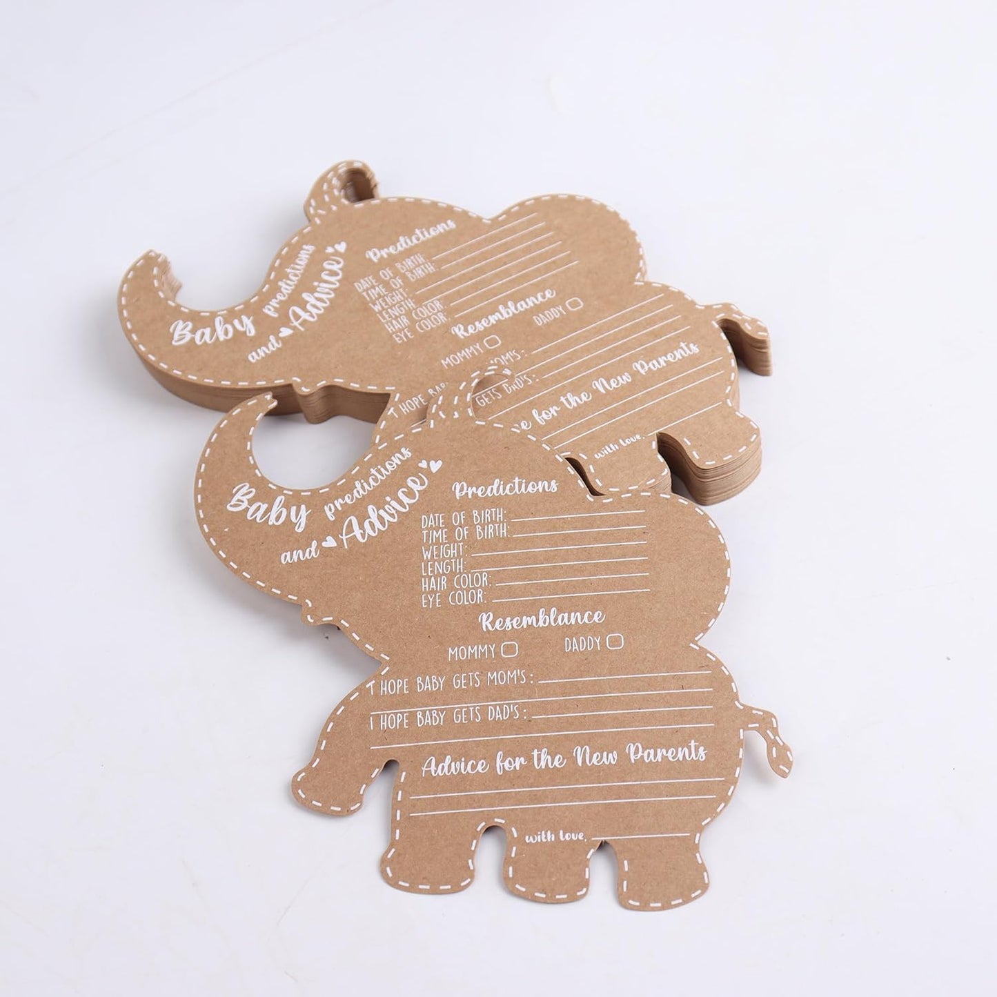 Baby Shower Games - Baby Shower Advice Cards for Parents to Be - Advice cards for Mommy to be - Elephant Safari Baby Shower Decorations - Set of 50 - Jungle Baby Shower Games (Elephant Safari Jungle)