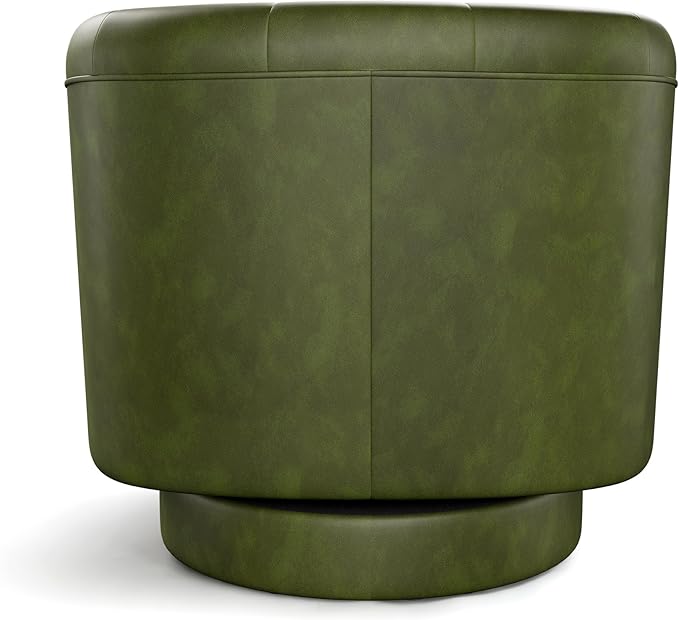 Swivel Barrel Accent Chairs Set of 2, Round Nailhead Faux Leather Living Room - Image 9