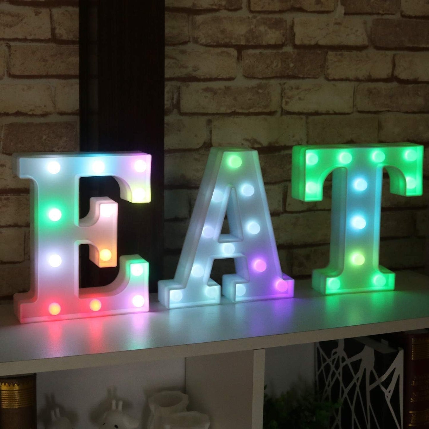 Pooqla Colorful Marquee Letters LED Light Up Letters with Remote, Party Birthday Letter with Lights Decorations for Classroom Room Dorm Home - Multicolor Letter L