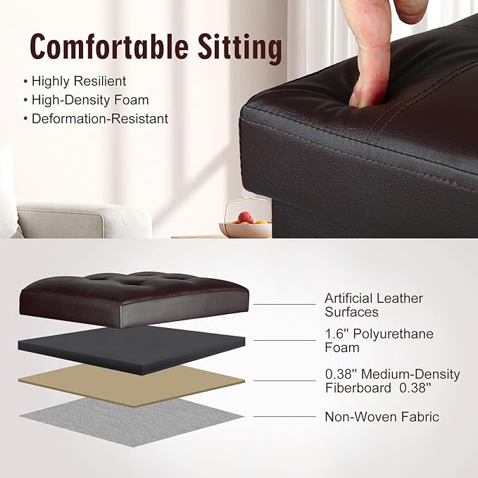 Storage Ottoman, Slim Tall Foot Stool - Image 7