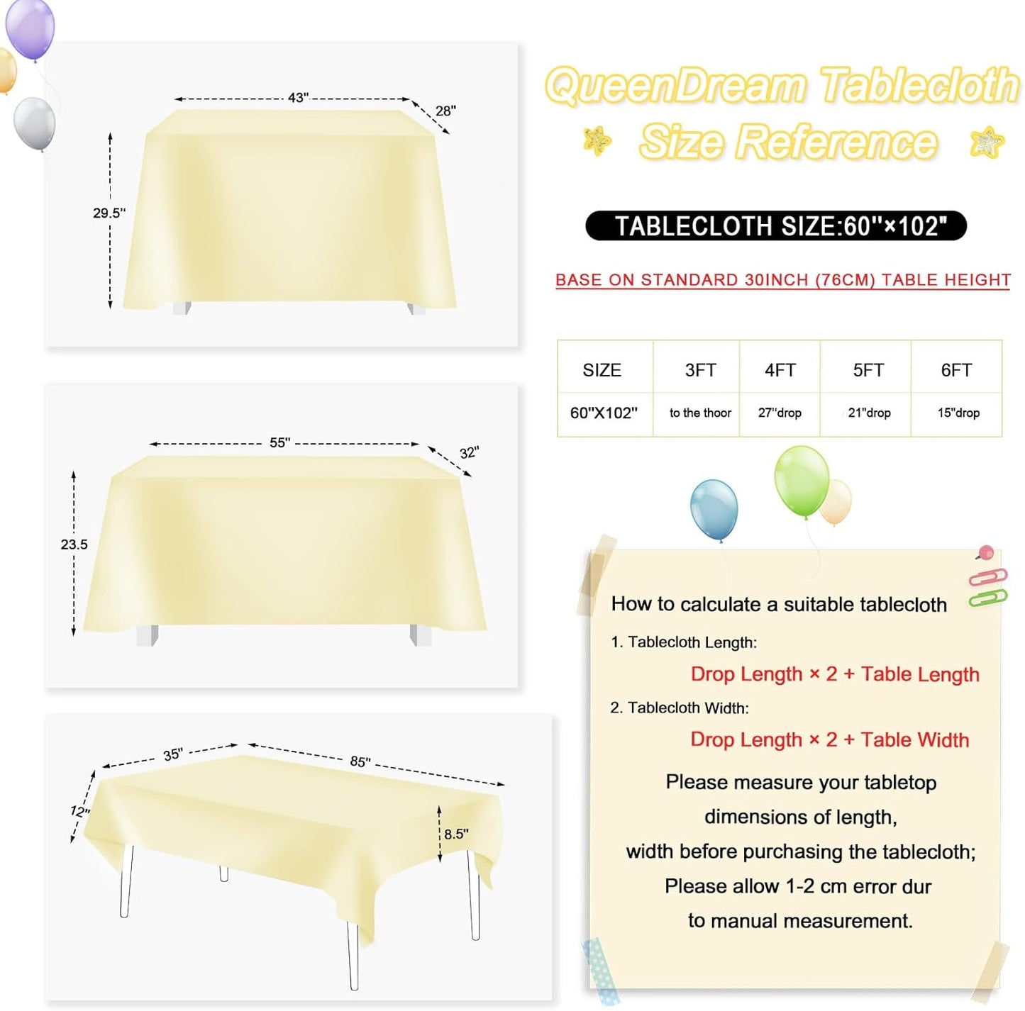 QueenDream Gold Sequin Tablecloth 60x102 Inch Sparkly Gold Wedding Tablecloth for Baby Shower Birthday Christmas Party Decorations