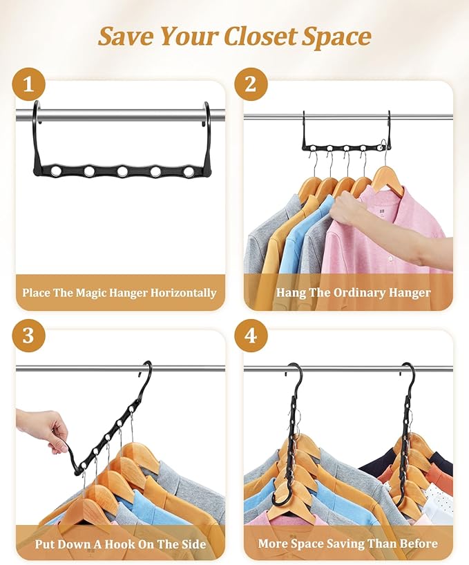 AMKUFO Hangers-Space-Saving 8 Pack Space-Saver, College-Dorm-Room-Essentials - Image 7