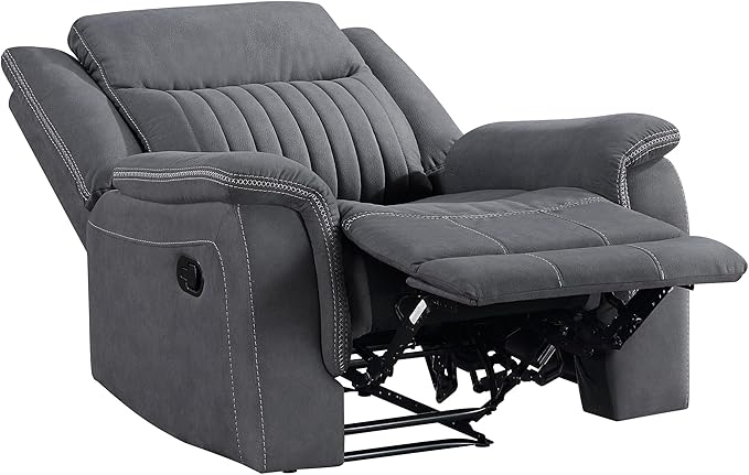 Lexicon Manual Recliner Chair, Polished Microfiber Reclining Sofa Chair - Image 8