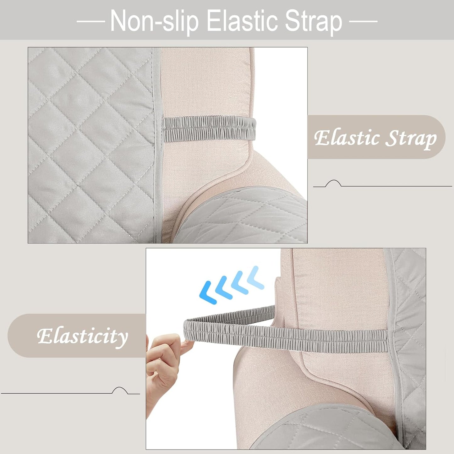 Reversible Loveseat Sofa Covers Couch Cover Furniture Protector(Loveseat,Light Grey/Beige)