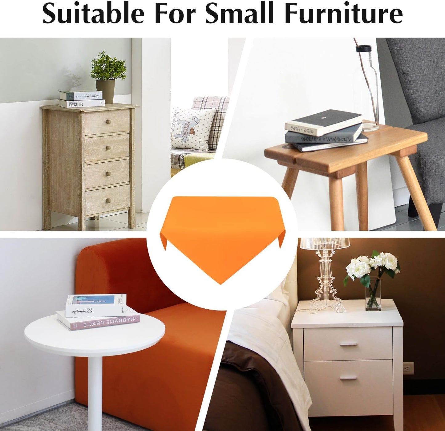 2 Pack Small Square Table Cloth 24X24 Inch Orange Washable Fabric Tablecloth Polyester Solid Table Cover for Night Stand End Table Side Table Outdoor Indoor