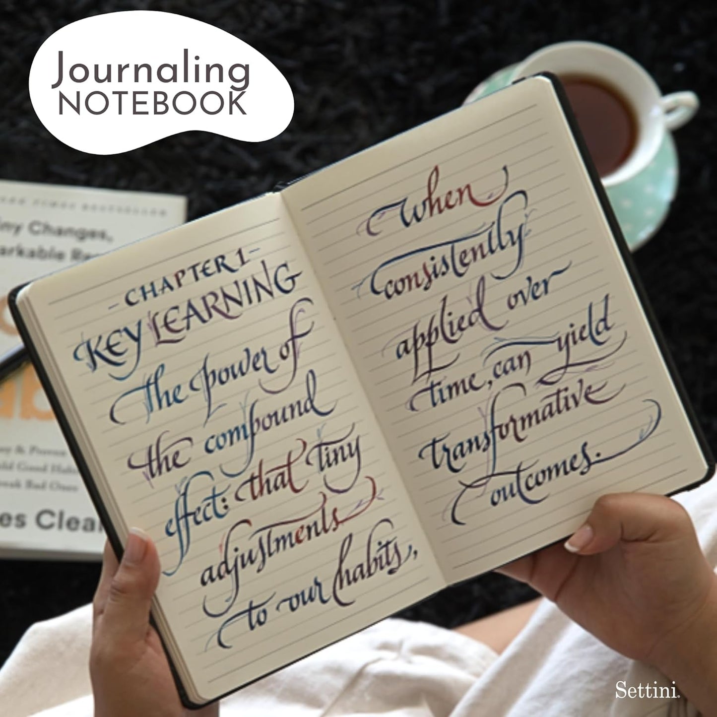 SETTINI Lined Journal, Ideal for Journaling - A5 Vegan Leather Notebook, 192 Archival-Quality Pages, QuillEase Bleed-Free Paper, Inner Pocket & Bookmark - Bee Gifts, Black Bee