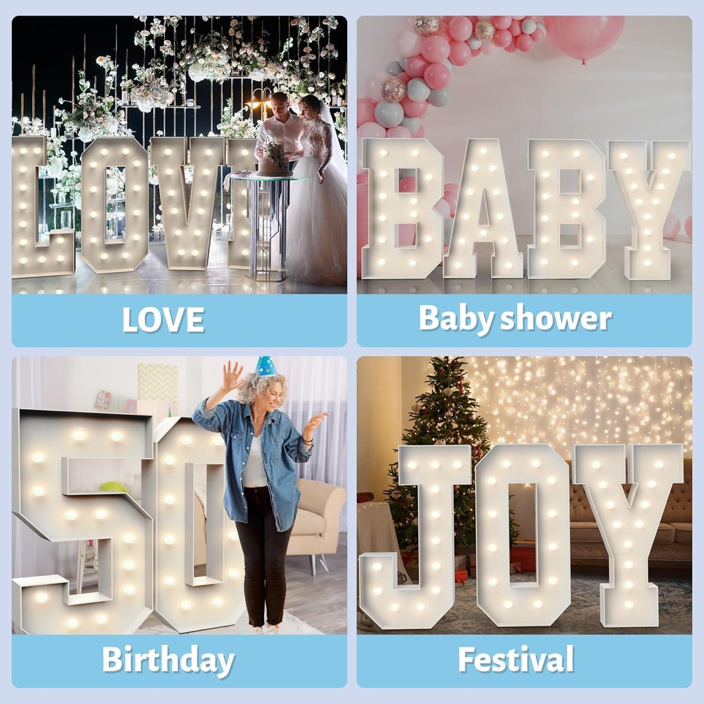 4FT Marquee Light Up Numbers 9,Party Decoration Large Marquee Light Up Letters with Weighted Water Bag,Pre-cut Foam Board Set Can Be Used for Birthdays,Weddings,Baby Anniversaries