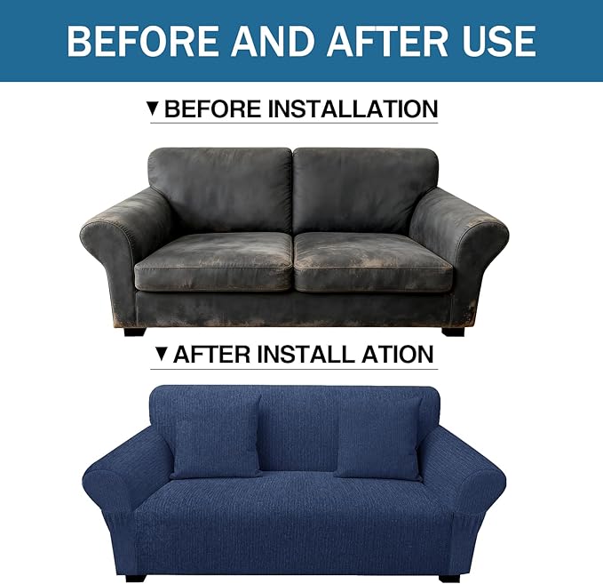 Loveseat Slipcover with 2 Pillow Cover - Image 8