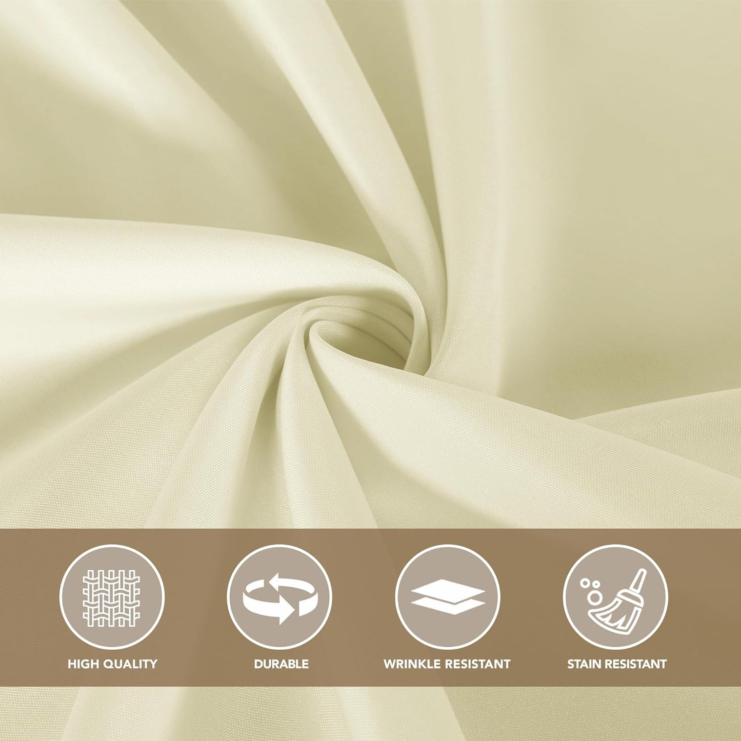 sancua Square Tablecloths 54x54 Inch, 2 Pack - Beige Fabric Table Cloth for Square or Round Tables, Washable Polyester Table Cover for Dinner, Holiday Party, Decorative Display Tables