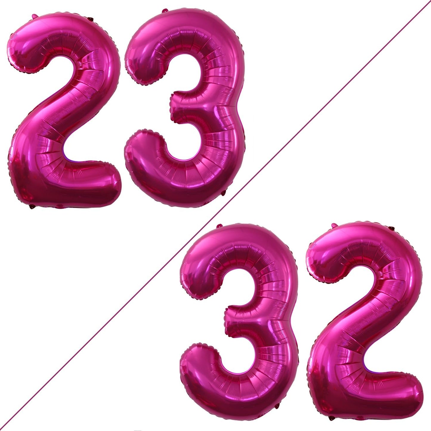 GOER Number 23 Balloons for 23rd Birthday Party Decorations,42 Inch Jumbo Foil Helium 32 Balloons for 32nd Birthday Party Decoration (Bright Peach)