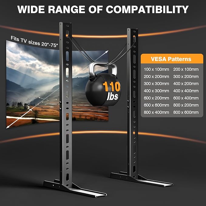 TAVR Universal Table Top TV Stand Mount, TV Legs - Image 8