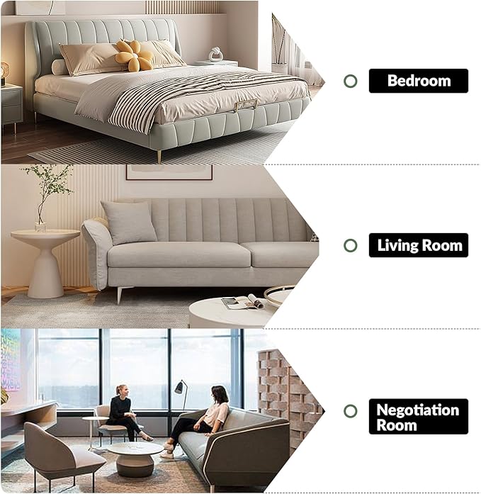 81" Genuine Leather Sofa, Classic 3-Seater Couchs - Image 7