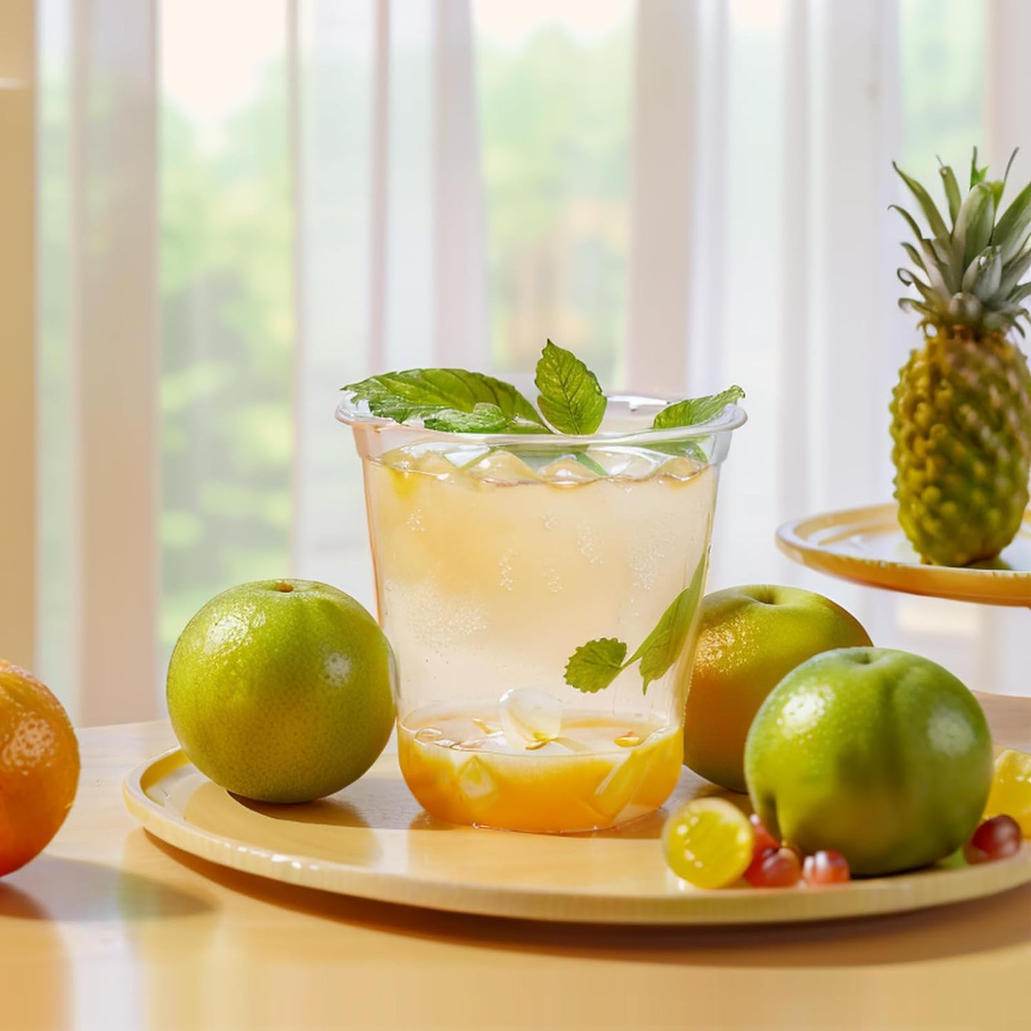 Disposable Stemless Glasses 12oz Crystal Plastic Cups Disposable Cold Party Drinking Cups Wine Glasses for Meeting Weddings Birthdays Cocktail Christmas Party Supplies (Clear, 50 Pcs)