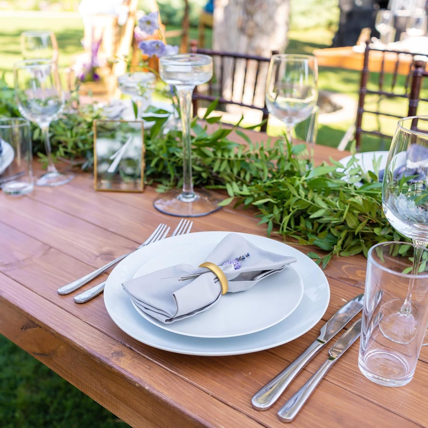 KPOSIYA Napkin Rings Set of 12, Metal Gold Napkin Rings Bulk for Table Settings, D-Shape Napkin Holders Rings for Dinner Table Decor, Easter, Fall,Thanksgiving, Christmas, Party,(12pcs)