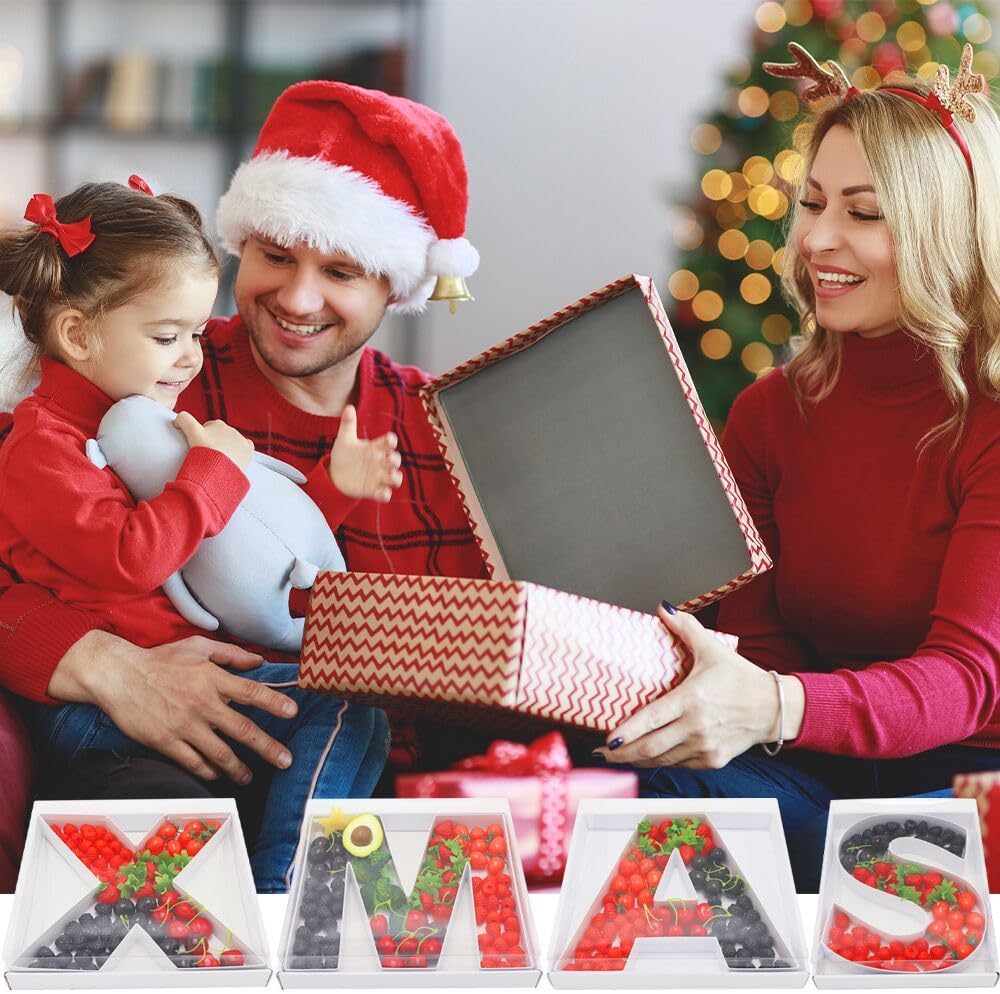 12" Fillable Cardboard Letter Charcuterie Gift Cupcake Box With Cover Sweets Packaging (S)