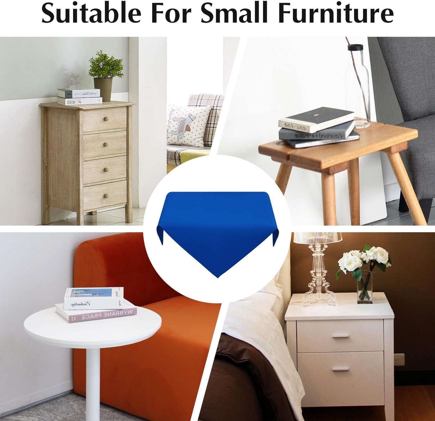 2 Pack Small Square Table Cloth 24X24 Inch Royal Blue Tablecloth Washable Polyester Solid Table Cover for Night Stand End Table Side Table Outdoor Indoor