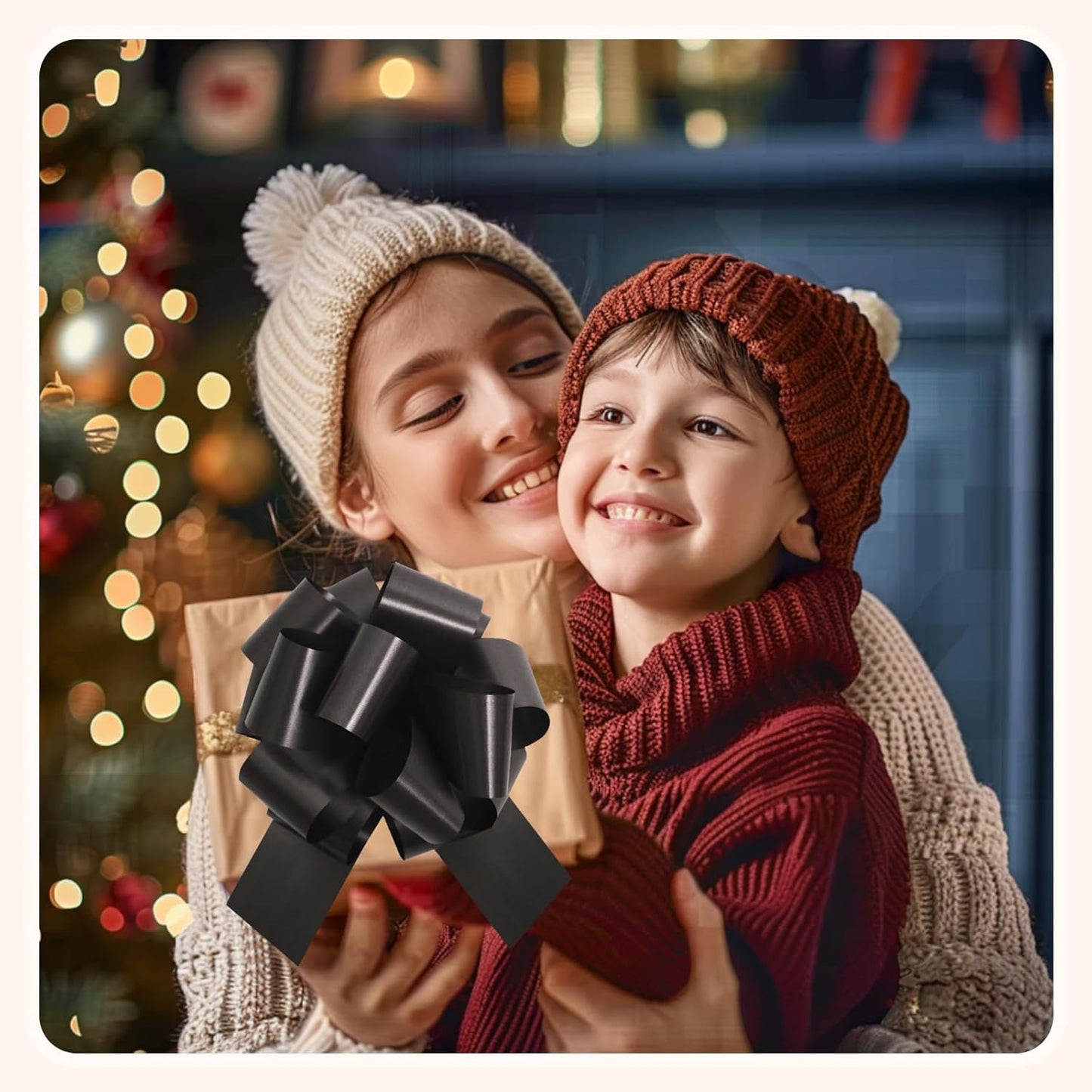 6 Pcs 6 Inch Black Pull Bows, Perfect for Gift Wrapping, Gift Wrapping Baskets Wedding Christmas Party Decorations, Crafts – Quality Pull Bows for Gifts and Decorations