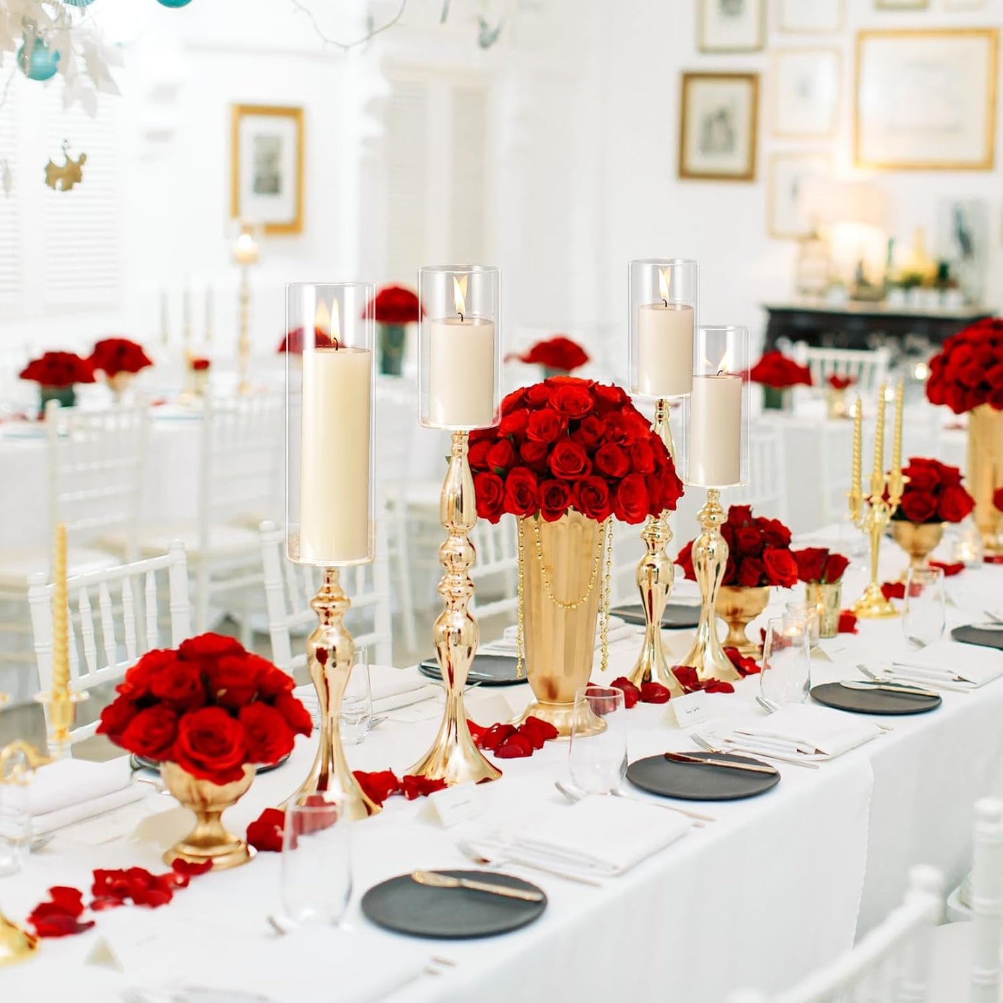 24 Pcs Thin Glass Cylinder Vases 2.5''/3.3'' Diameter 2mm Wall Thickness Clear Flowers Vase Hurricane Floating Candles Holders for Table Centerpieces Wedding Decor (2.5'' X 5'',6'',8'')