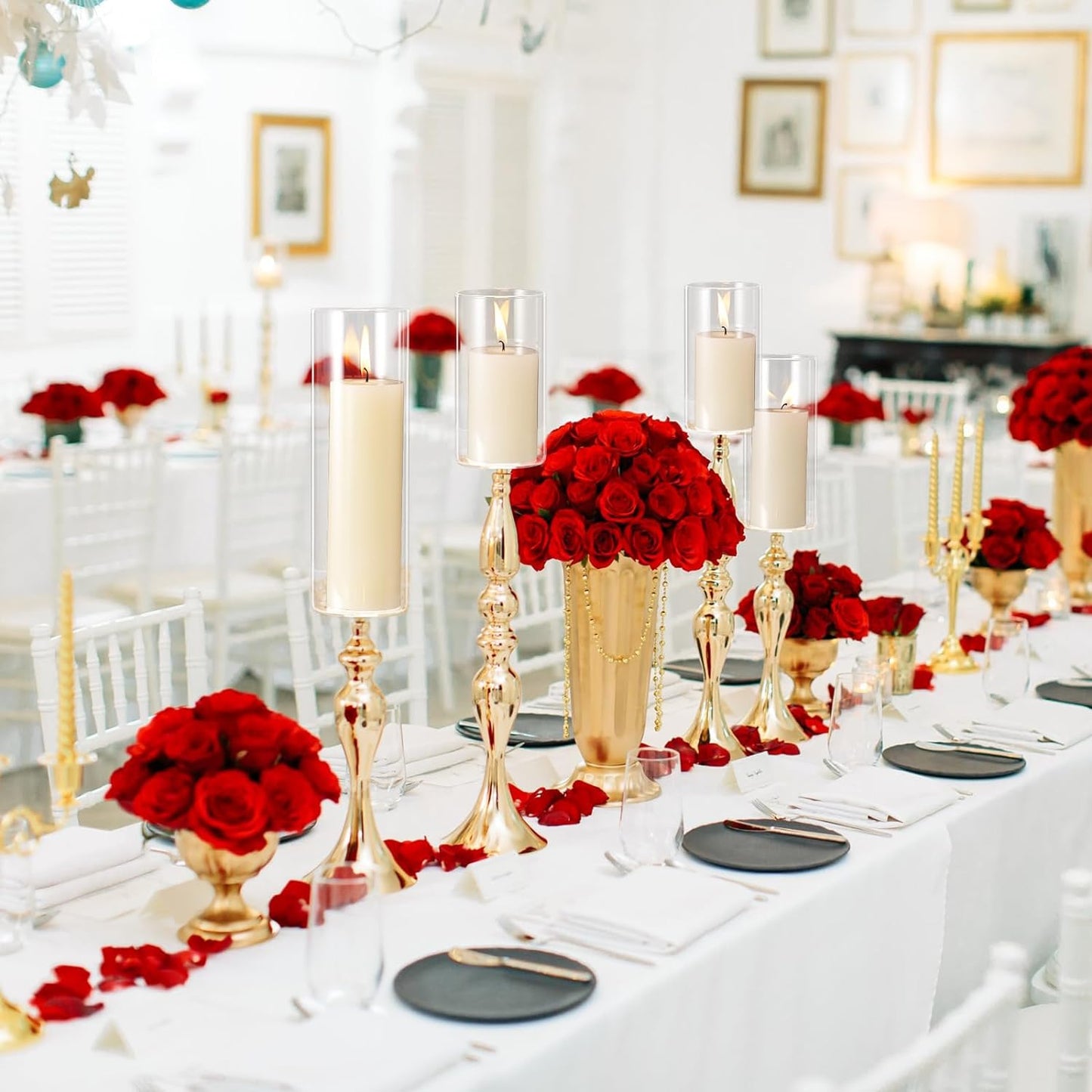 Thin Glass Cylinder Vases 2.5''/3.3'' Diameter 2mm Wall Thickness Clear Flowers Vase Hurricane Floating Candles Holders for Table Centerpieces Wedding Decor(2.5'' X 5'',6'',8'',72 Pcs)