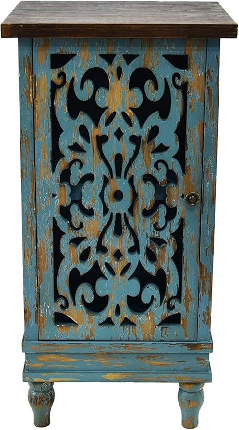 eHemco Distressed Blue Accent End Table - Image 8
