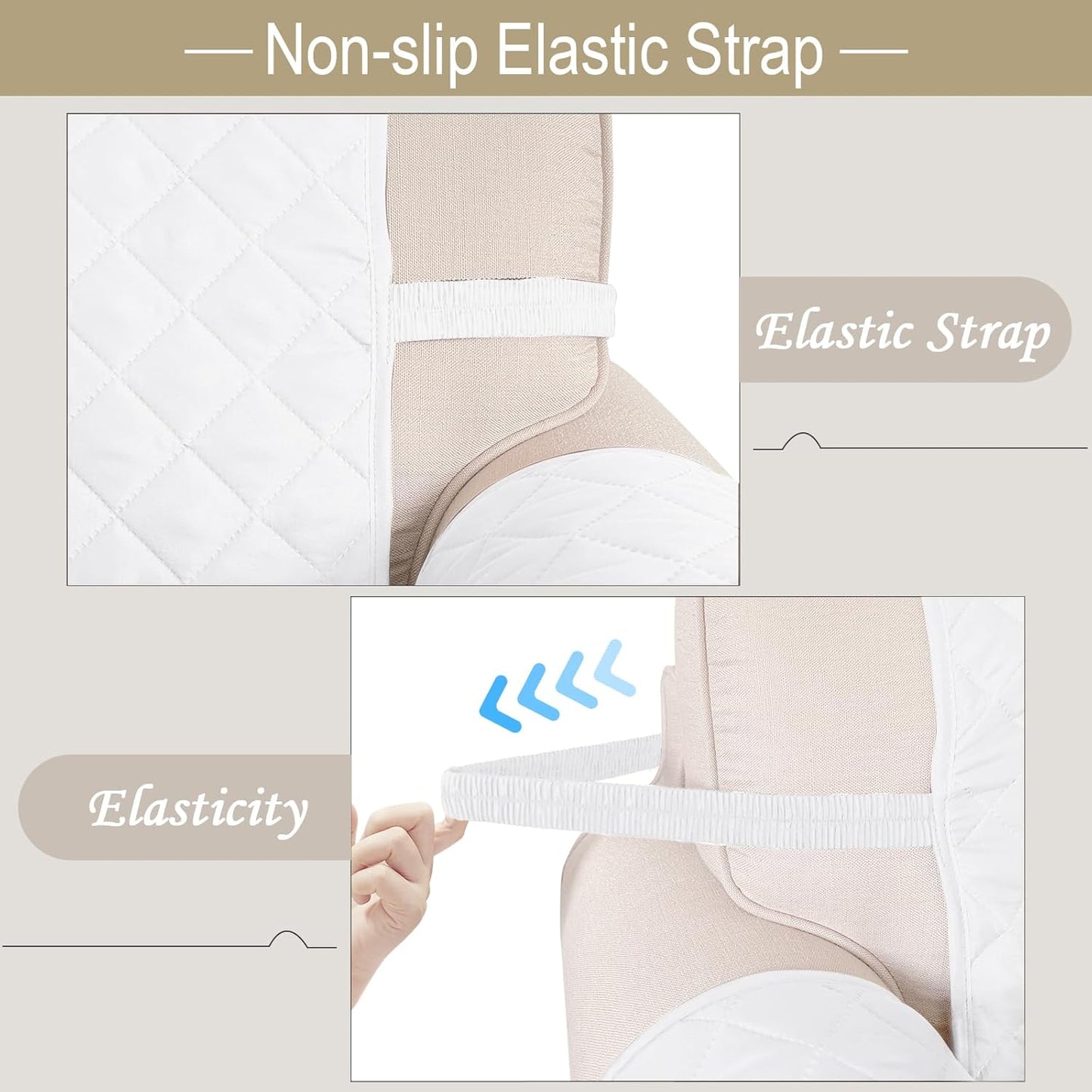 Reversible Sofa Covers Couch Cover Furniture Protector for Dogs Elastic Straps Water Resistant(Sofa,White/White)