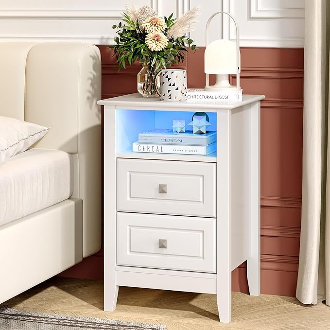 Bonnlo White Nightstand Set of 2 - Image 9