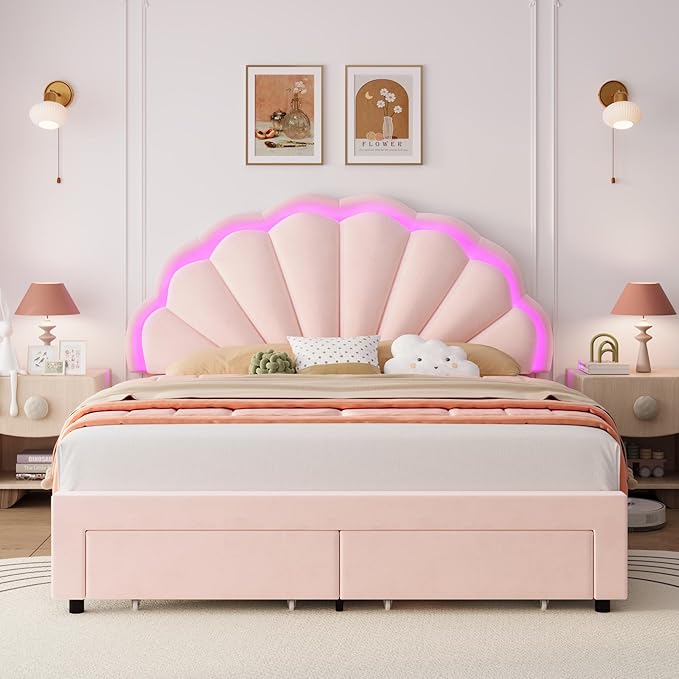HIFIT Queen Upholstered Smart LED Bed Frame - Image 9