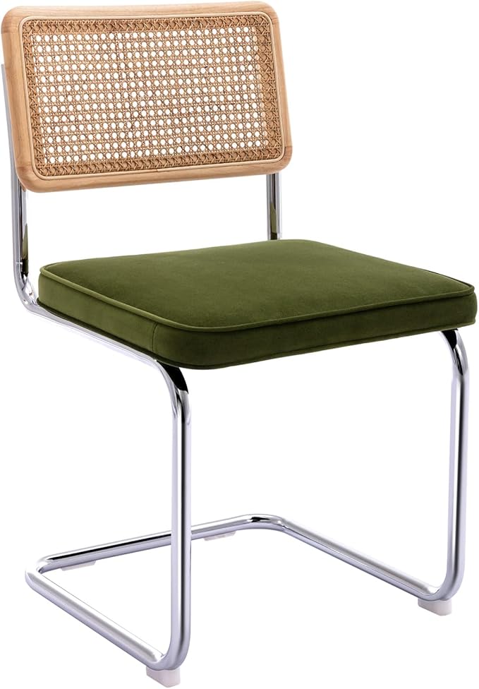 Zesthouse Natural Rattan Dining Chairs Set of 2, Olive Green Modern Kitchen - Image 9