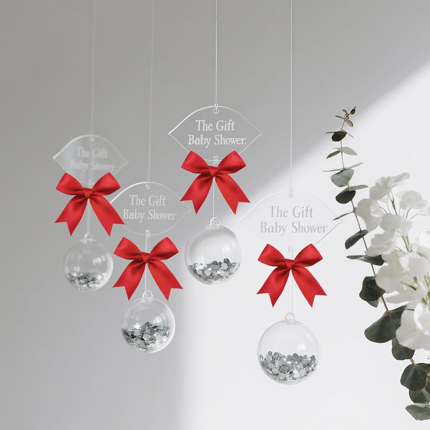 50 PCS Twist Tie Bows Satin Ribbon Bows 3.3 Inch Gift Wrap Bows Craft Bows for Gift Wrapping, Party Decorations Gifts Bag DIY Treat Bags Wedding Decor Baby Shower Christmas (Red)