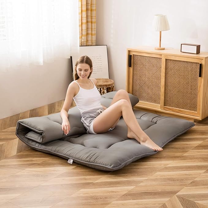 MAXYOYO Japanese Floor Mattress Futon Mattress, Charcoal Grey, Full Size - Image 8