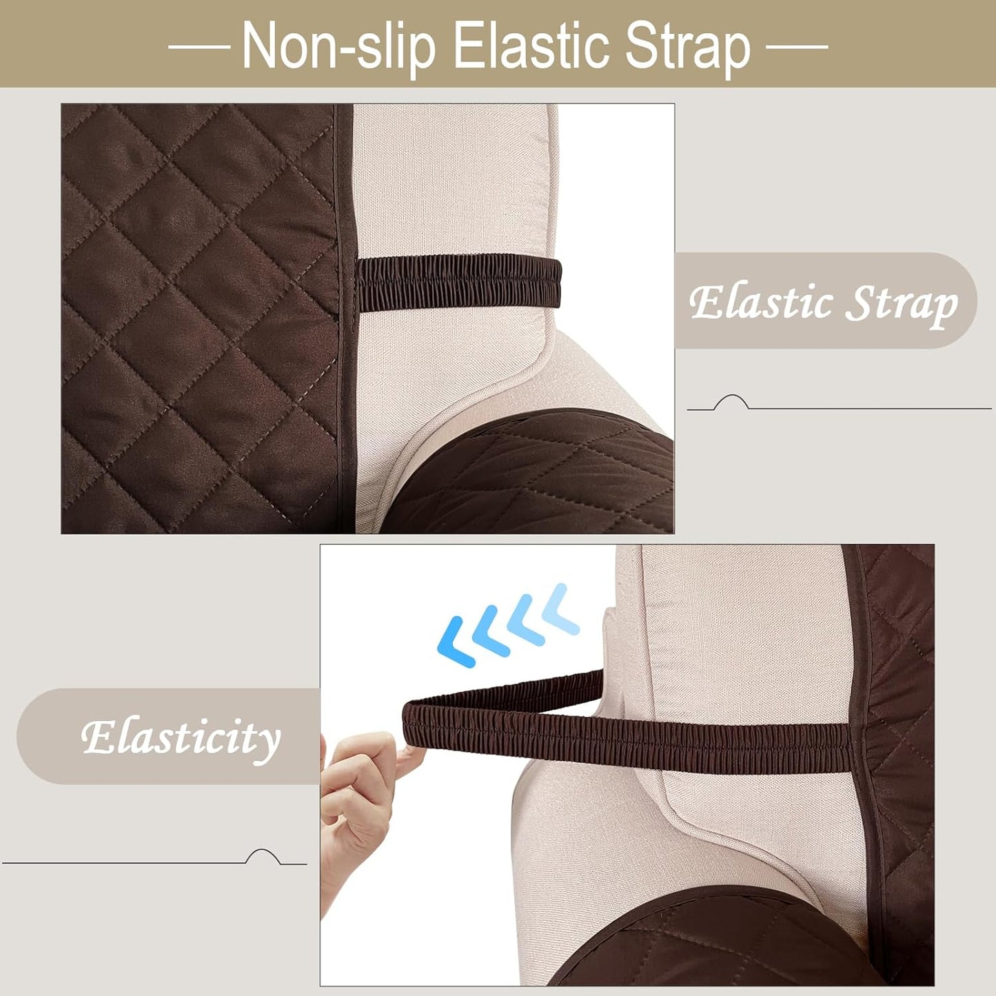 Recliner Chair Covers Reversible Sofa Couch Cover for Pets Lazy Boy Furniture Protector(28''Recliner,Chocolate/Beige)