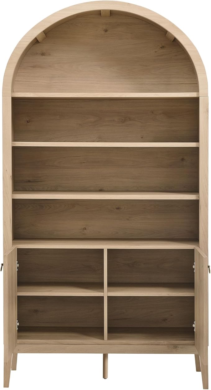 Modway Nolan Tall Arched Storage Display Cabinet in Light Oak - Image 9