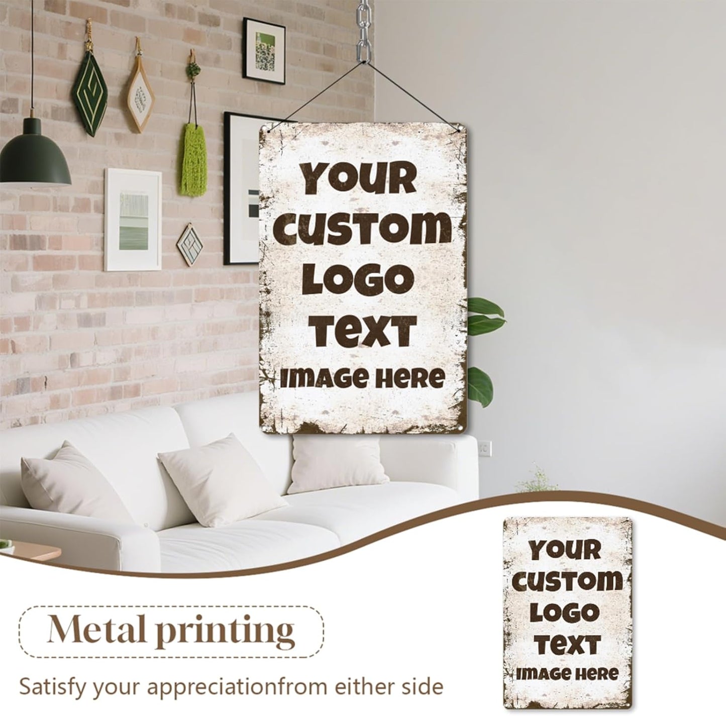 Personalized Metal Sign Custom with Photo Text Logo for Outdoor Yard Garden Home Business Wedding Wall Decor Street Sign Style (Vertical)
