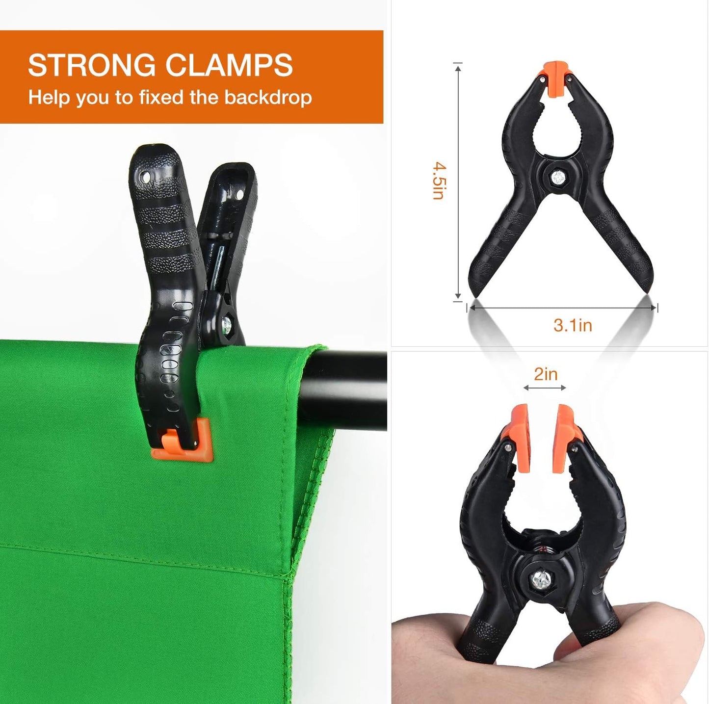 Yesker 8.5x10ft Green Screen Backdrop Kit with Stand Photography Greenscreen Background Support System with 6x9ft Muslin Chromakey Backdrop and Clamp for Photo Video Studio Portrait Product Shooting