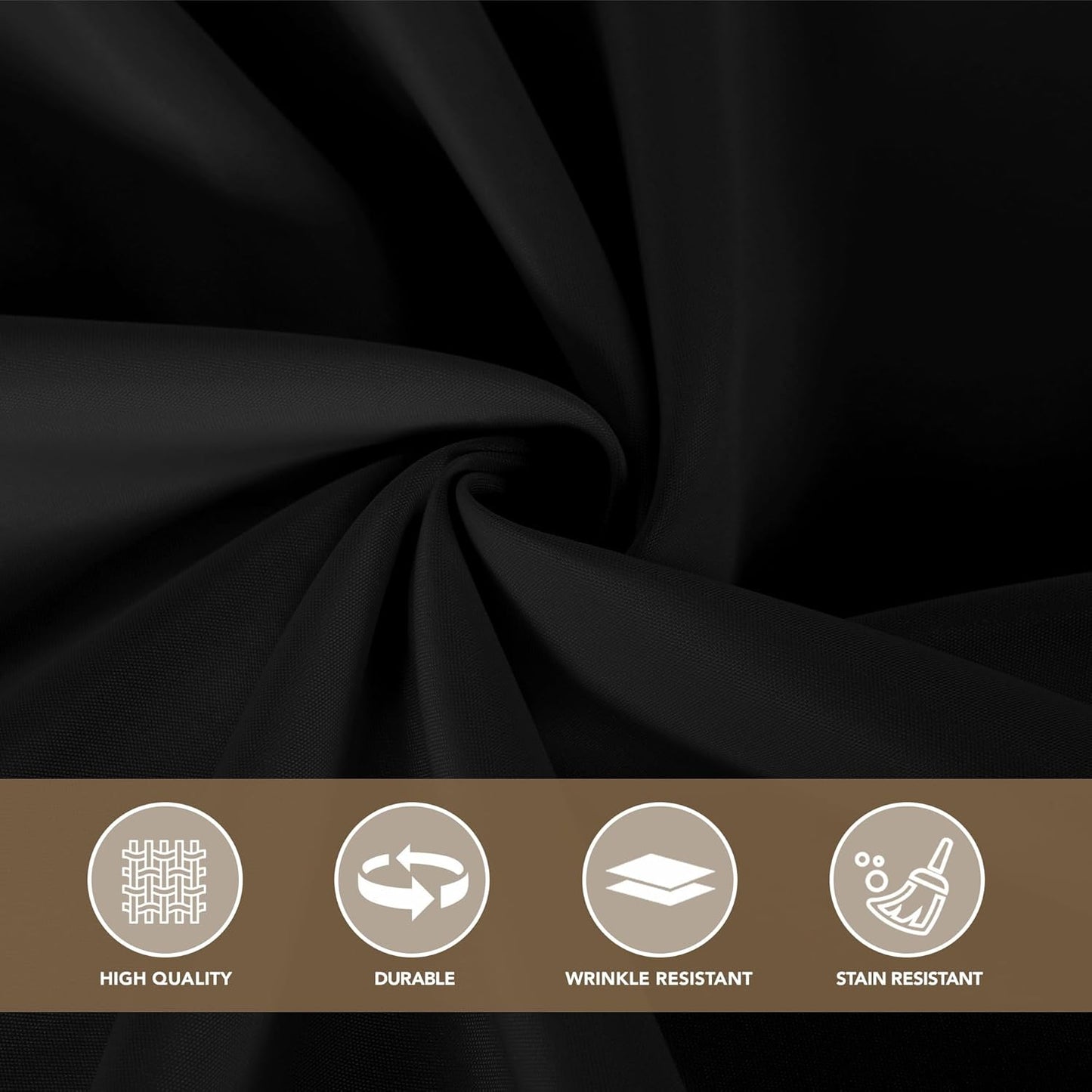 sancua Small Square Tablecloths 2 Pack - 36x36 Inch - Black Table Cloth for Square or Round Tables, Washable Polyester Fabric Table Cover for Nightstand End Bedside Tables