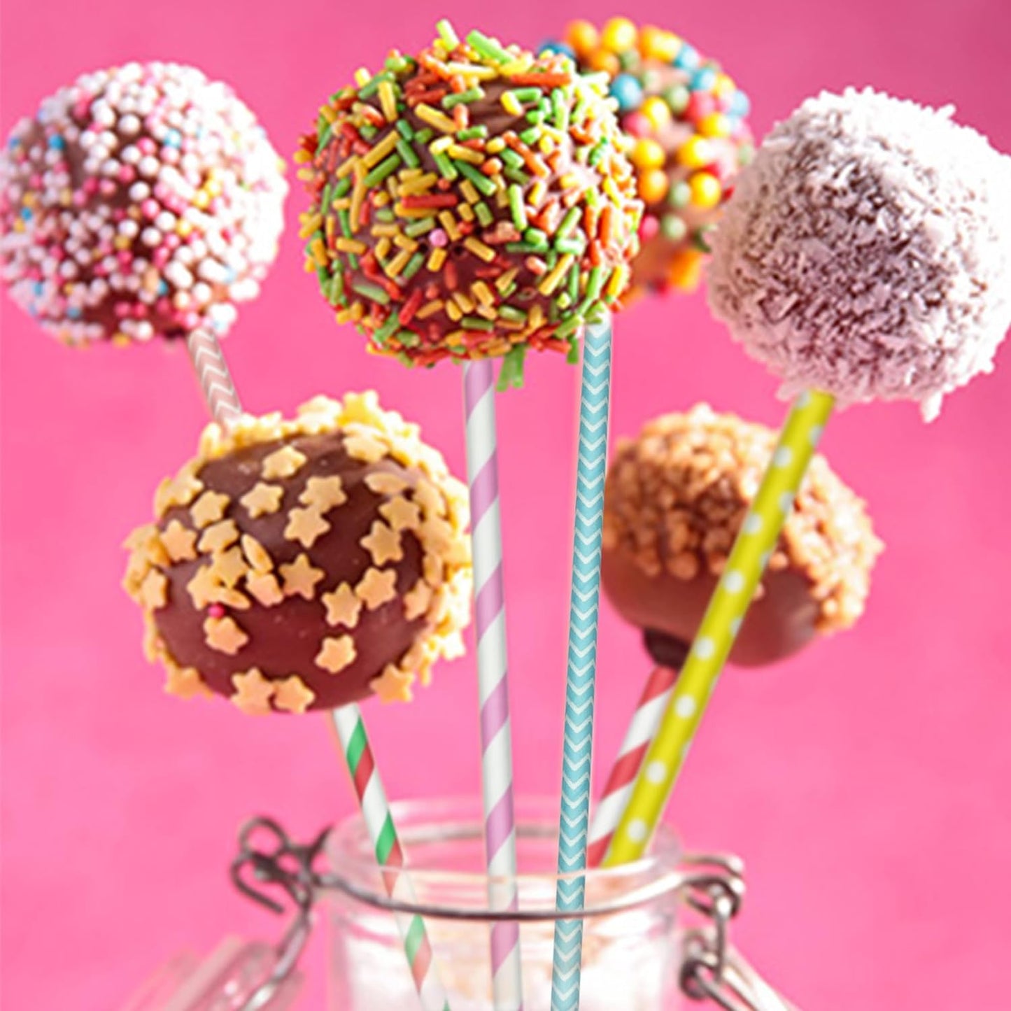 200 Colorful Biodegradable Paper Straws, Stochastic Assorted Striped Straw for Birthdays, Coffee, Cocktail, Lemonade, Milkshake, Weddings, Bridal, Baby Shower, DIY Decorations, Party Supplies