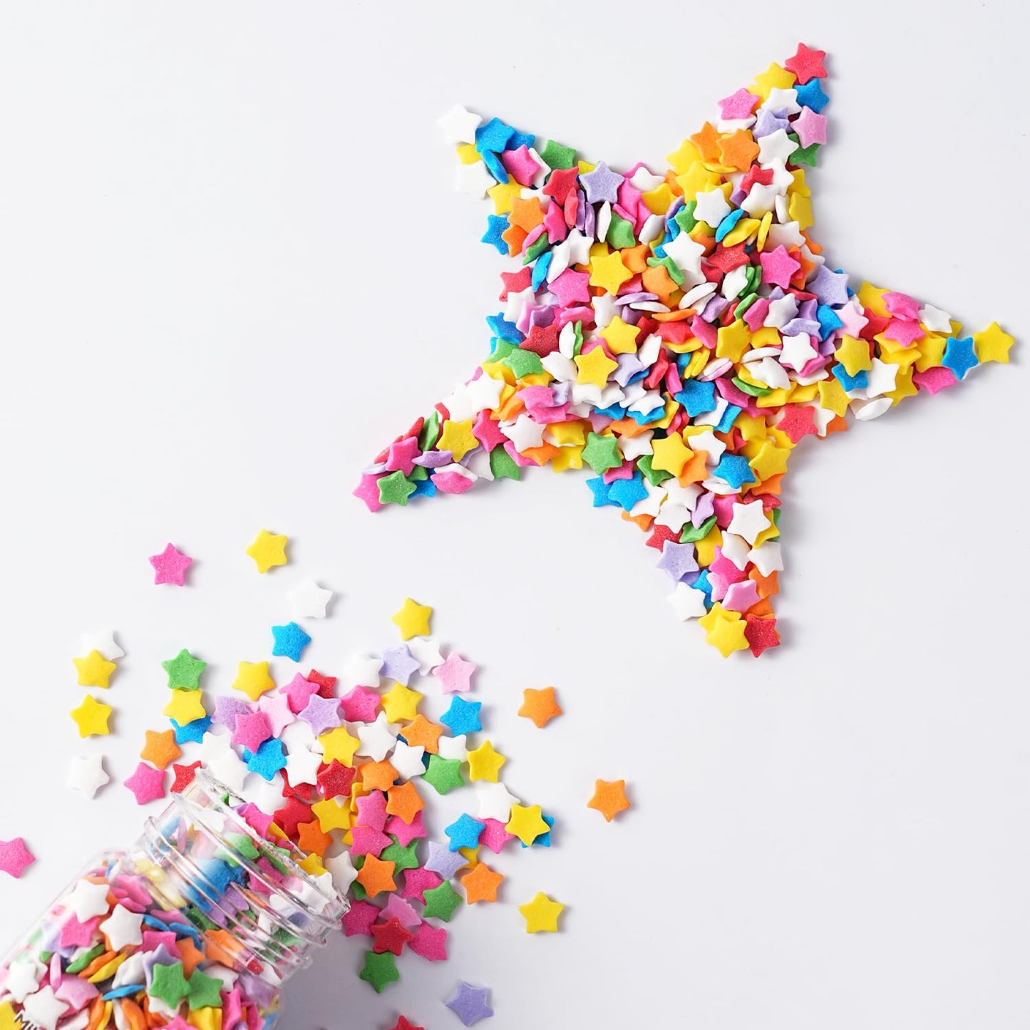 Star Sprinkles, Edible Confetti Sprinkles, 4.23oz Rainbow Sprinkle for Cake Decorating, Cupcakes, Baking, Donuts, Ice Cream Topper, and Cakecircle(120g)