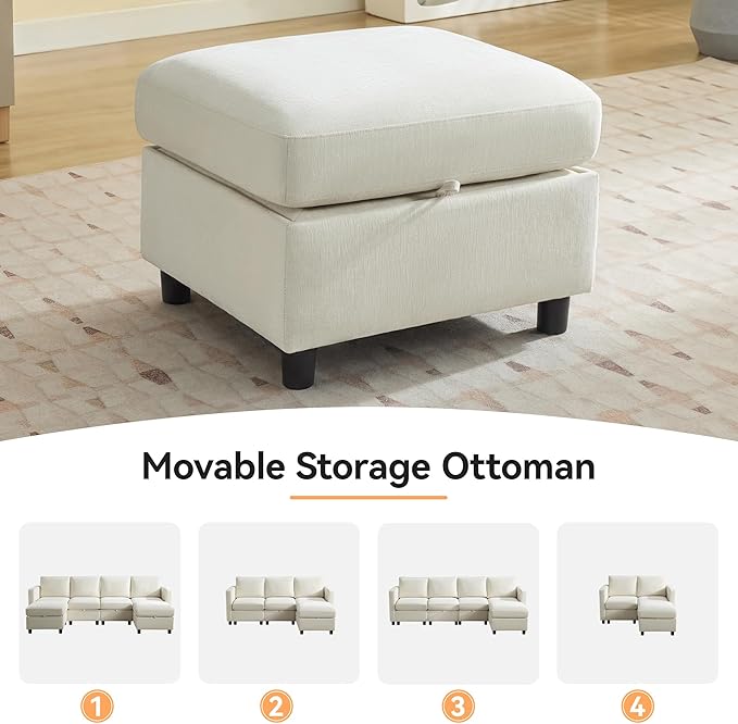 WUTUTUEE 107”Modular Sectional Sofa Convertible U Shaped Sofa Couch Set - Image 7