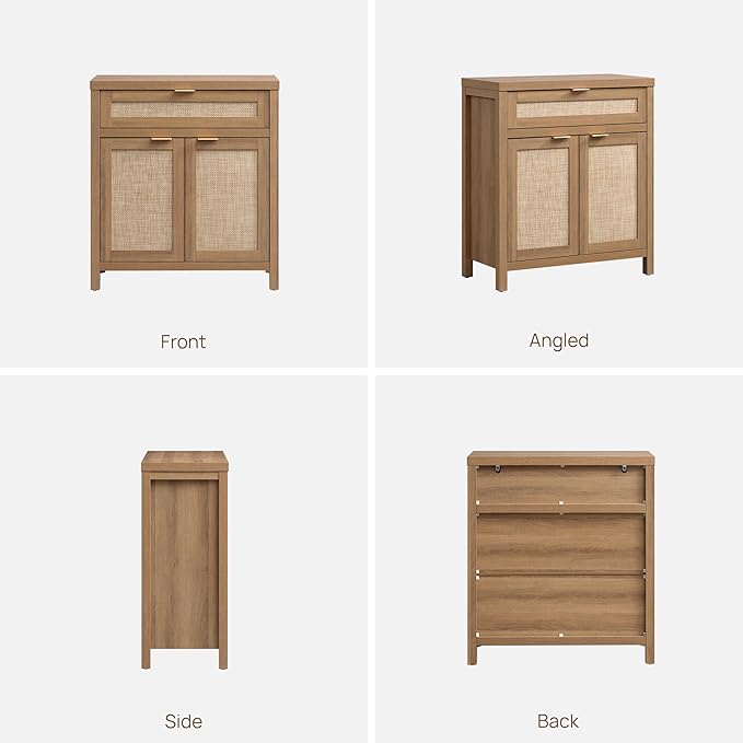 SICOTAS Sideboard Buffet Cabinet Set of 3, Rattan Credenza Storage Cabinet - Image 10