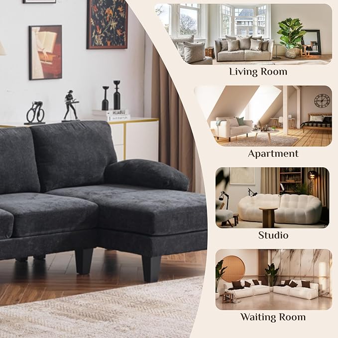 Karl home 111" Sectional Sofa U-Shaped 4-Seat Couch - Image 6