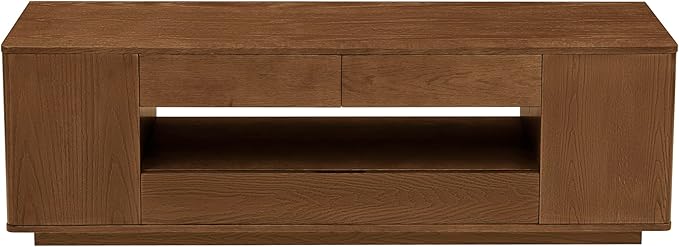 LKTART 59" Mid-Century Modern TV Stand, Solid Wood Veneer Entertainment Center - Image 9