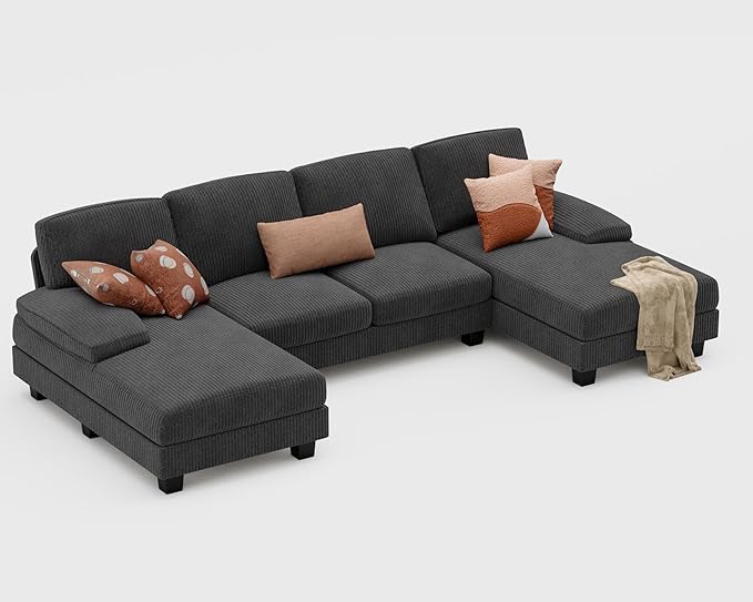 Furniwell Convertible Sectional Sofa Couch, 4 Seat Sofa Set - Image 7