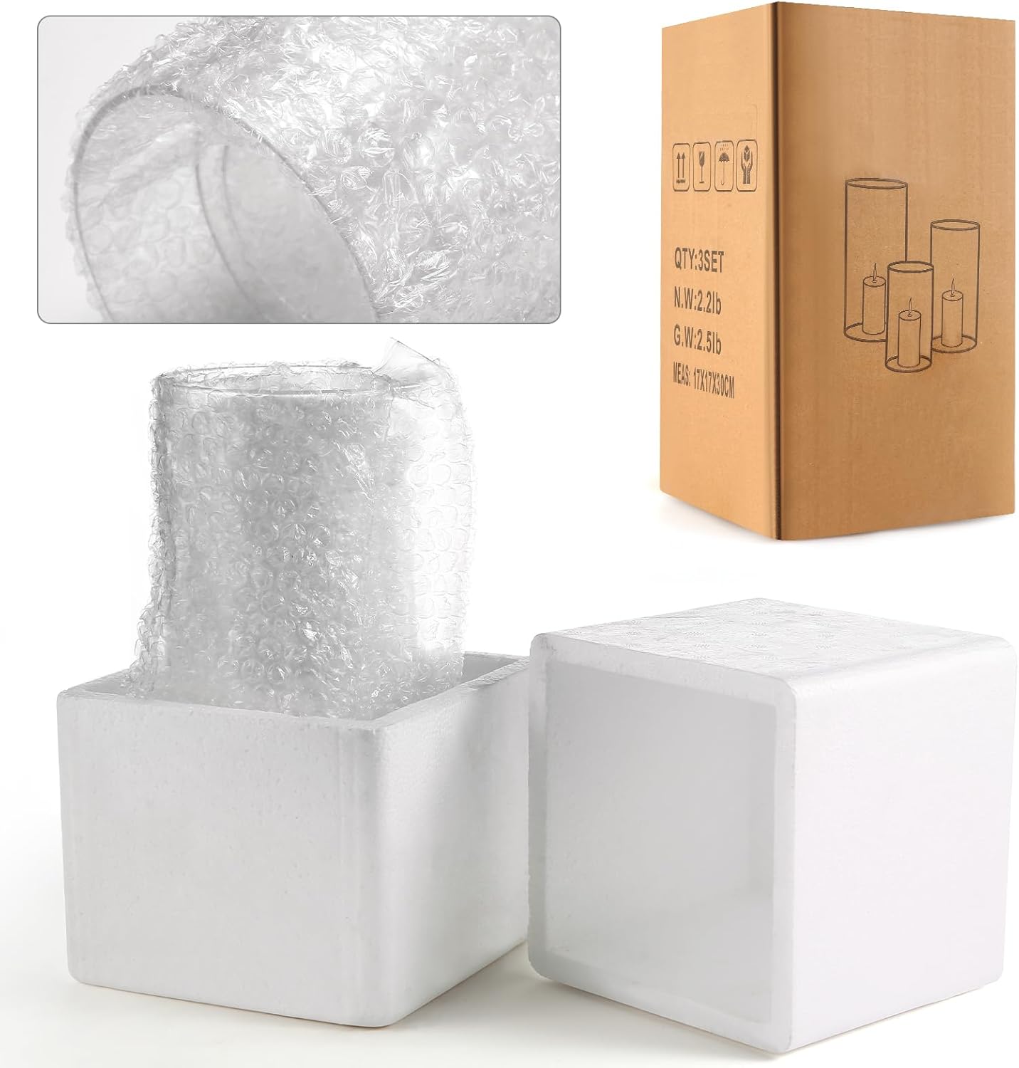 PHOSPHOR Hurricand Candle Holder 18 PCS, Glass Pillar Candle Holder, Clear Glass Cylinder Candleholder Glass Cylinder Vase for Centerpieces Wedding Party Decoration