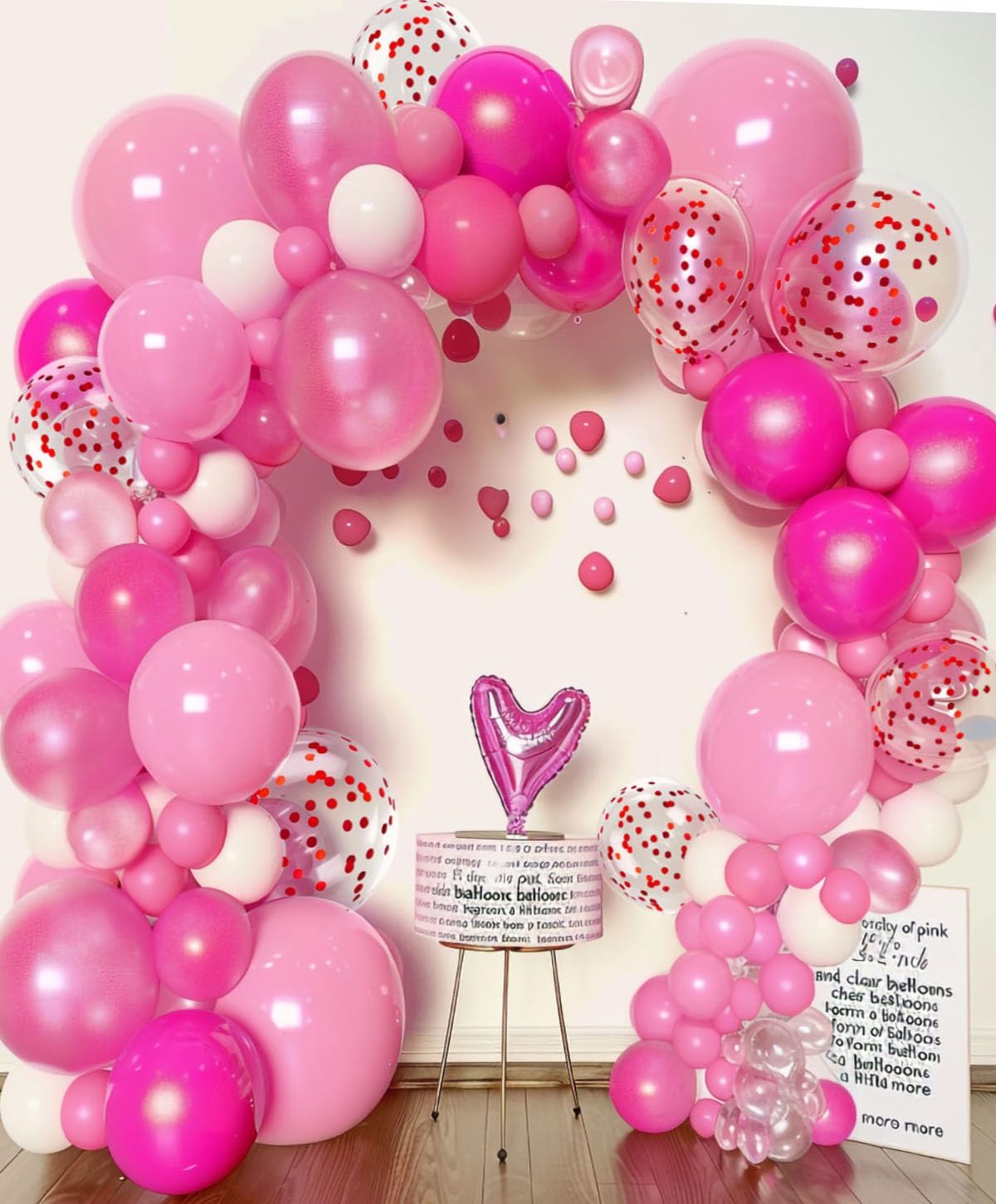 300 Pcs Pink Balloons 12 Inch Different Shades of Pink Party Balloon Set, Suitable for Wedding, Graduation, Birthday Party Various Event Decorations