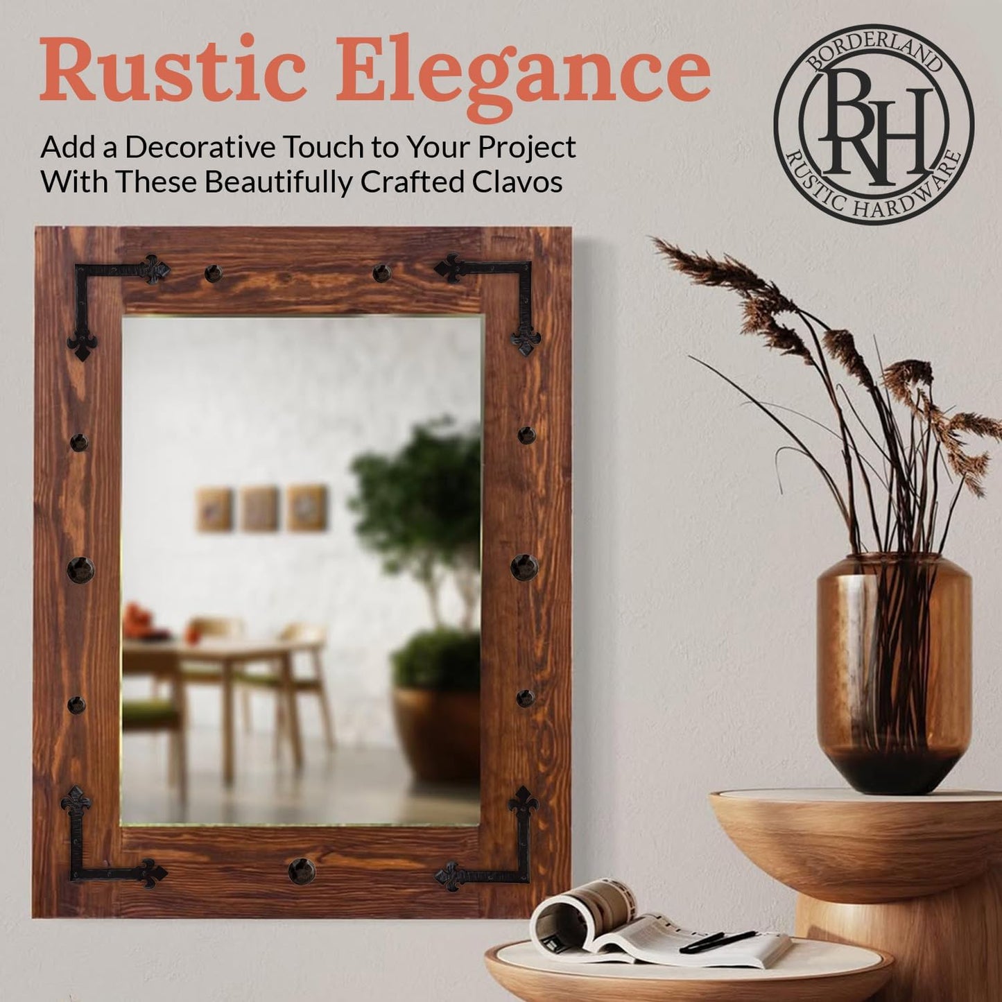 50 Pack 1.5" Round Head Iron Clavos Decorative Nails – Sealed Unfinished – Handmade Rustic Round Fasteners for Farmhouse Shutters, Faux Wood, Barn Doors, Shutters, Gates – Ornamental Wood Accent