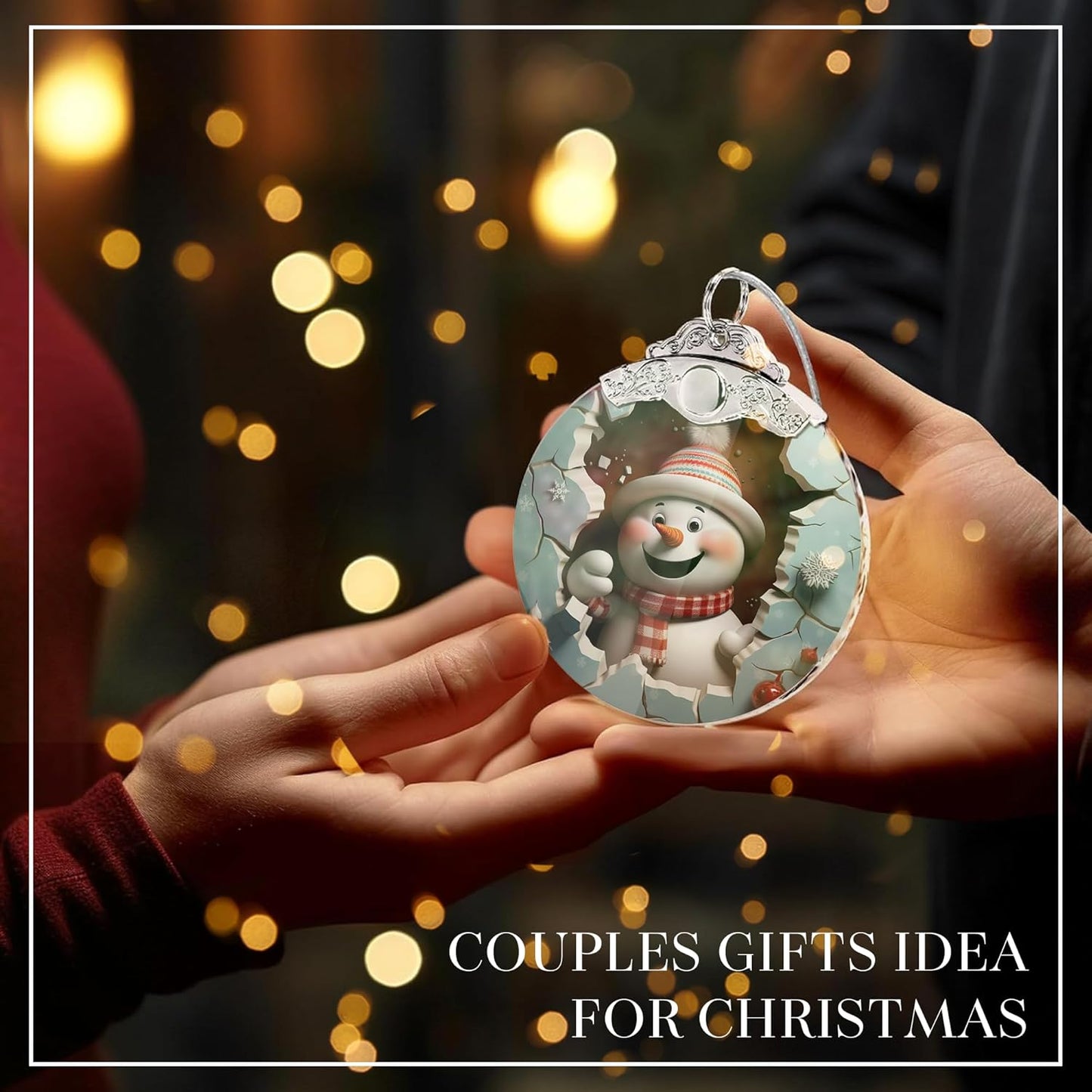 Christmas Ornaments 2025, Cute Snowman, Unique Christmas Ornaments Snowman 4 Inch Acrylic Ornament Art, White Elephant Gifts for Adults, Gifts for Womens, 2025 Christmas Ornament