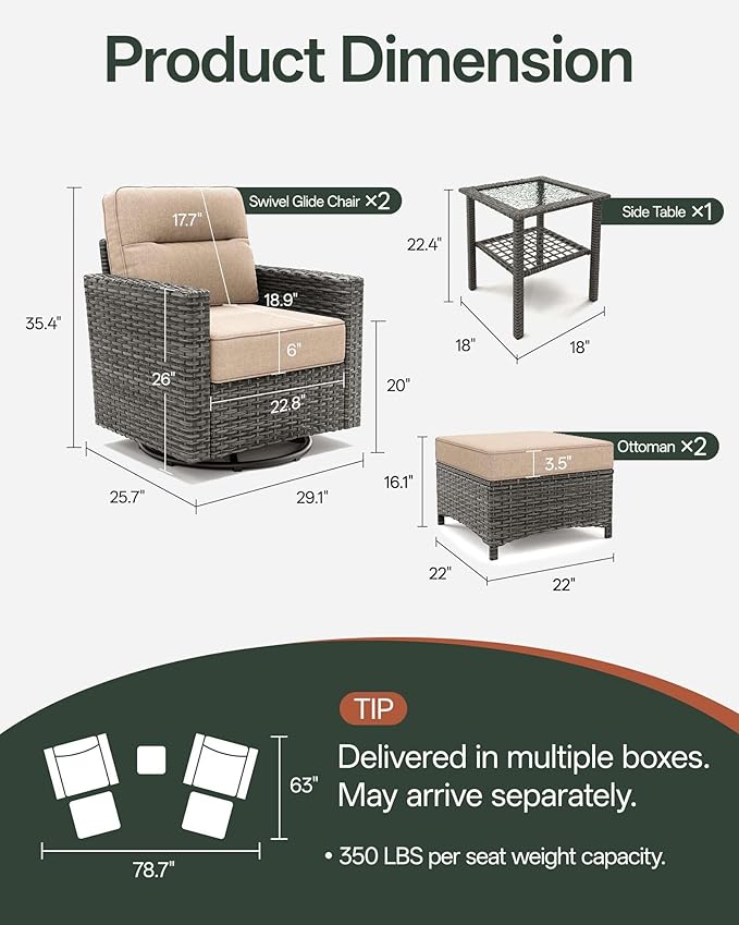 Luxury 5-Piece Patio Furniture Set - Image 9